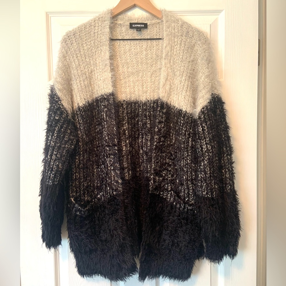 Express Oversized Fuzzy Cardigan